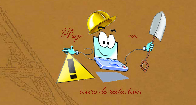 page en cours de rédaction